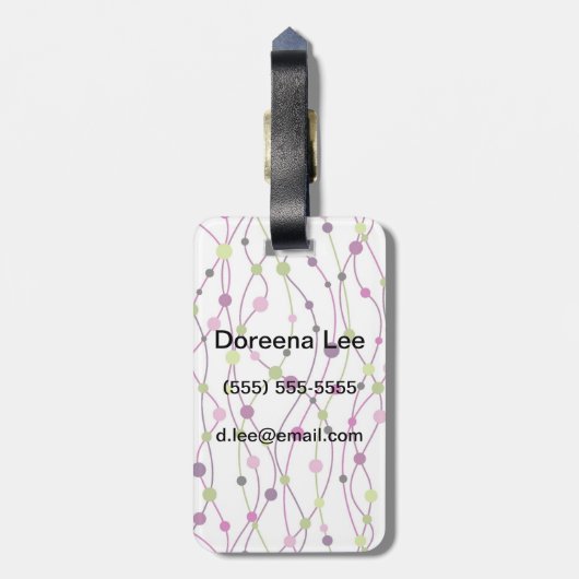 Meerkleurige puntachtergrond bagagelabel (Achterkant verticaal)