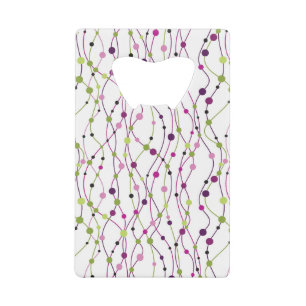 Meerkleurige puntachtergrond creditkaart flessenopener