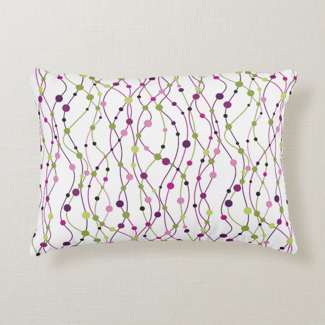 Meerkleurige puntachtergrond decoratief kussen (Voorkant)