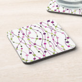 Meerkleurige puntachtergrond drankjes onderzetter (Linkerzijde)