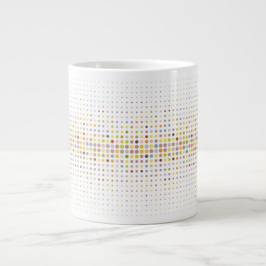 Meerkleurige puntachtergrond grote koffiekop (Voorkant)