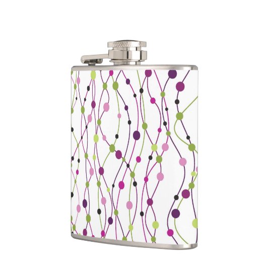 Meerkleurige puntachtergrond heupfles (Links)