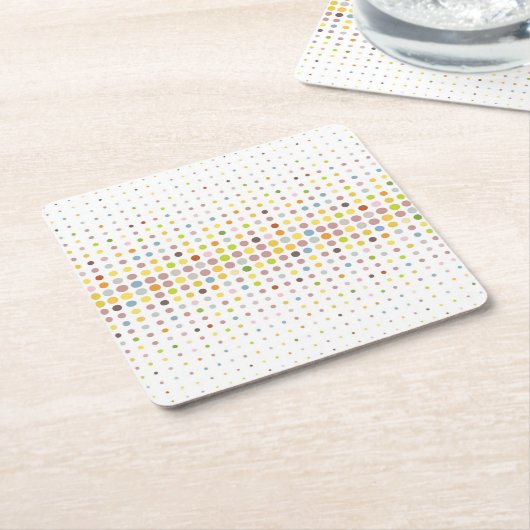 Meerkleurige puntachtergrond kartonnen onderzetters (Schuin)