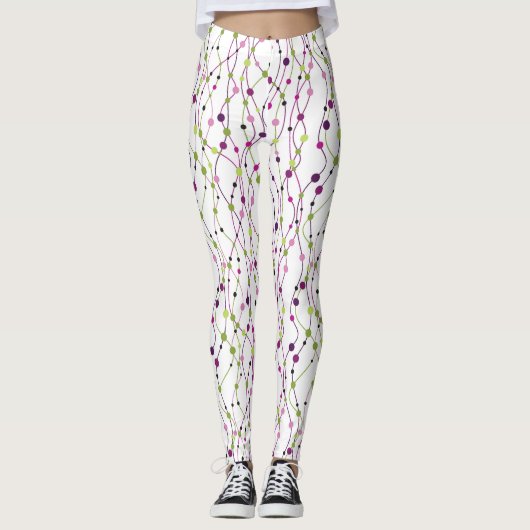 Meerkleurige puntachtergrond leggings (Voorkant)