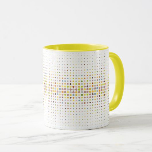 Meerkleurige puntachtergrond mok (Voorkant rechts)