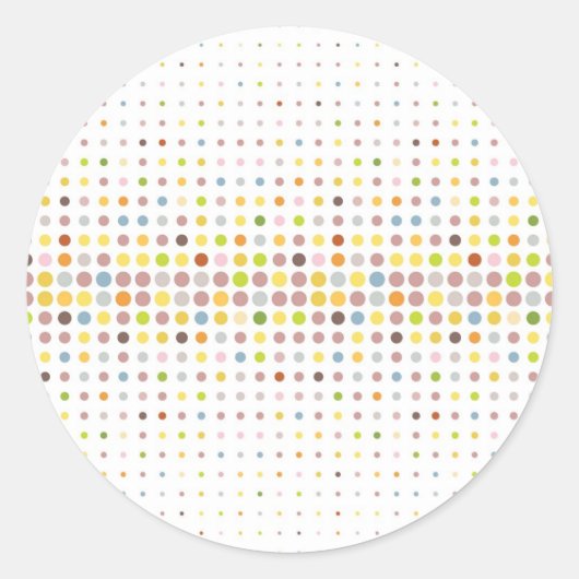 Meerkleurige puntachtergrond ronde sticker (Voorkant)