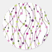 Meerkleurige puntachtergrond ronde sticker (Voorkant)