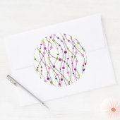 Meerkleurige puntachtergrond ronde sticker (Envelop)