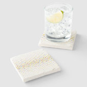 Meerkleurige puntachtergrond stenen onderzetter (Zijkant)