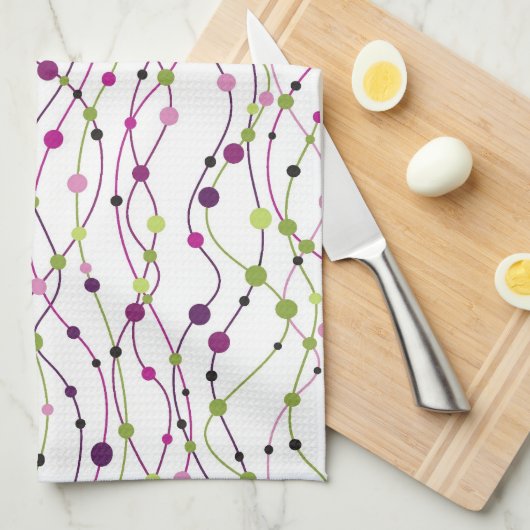 Meerkleurige puntachtergrond theedoek (Quarter Fold)