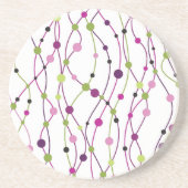 Meerkleurige puntachtergrond zandsteen onderzetter (Voorkant)