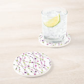 Meerkleurige puntachtergrond zandsteen onderzetter (Zijkant)