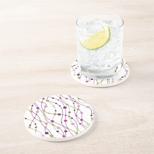 Meerkleurige puntachtergrond zandsteen onderzetter (Zijkant)