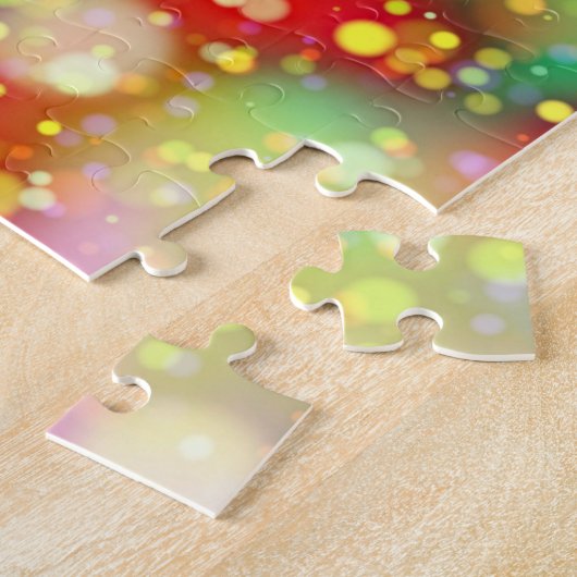 Meerkleurige puzzel met gepersonaliseerde kinder n legpuzzel (Zijkant)