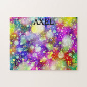 Meerkleurige puzzel met gepersonaliseerde kinder n legpuzzel (Horizontaal)