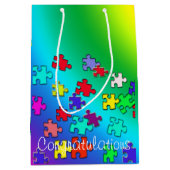 Meerkleurige puzzels medium cadeauzakje (Voorkant)