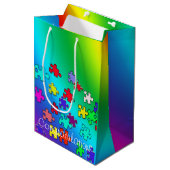 Meerkleurige puzzels medium cadeauzakje (Voorkant Gekanteld)