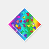 Meerkleurige puzzels servet (Hoek)