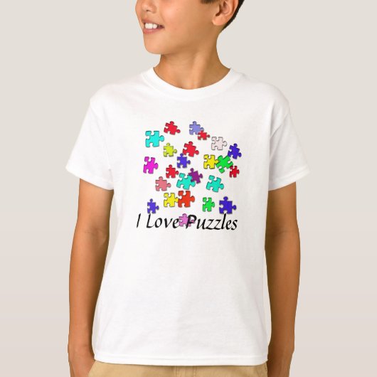Meerkleurige puzzels t-shirt (Voorkant)