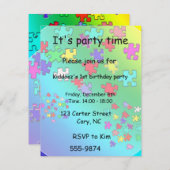 Meerkleurige puzzelstukjes kaart (Voorkant / Achterkant)