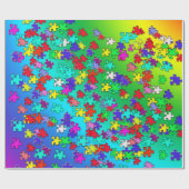 Meerkleurige puzzelstukjes voor puzzels cadeaupapier (Vlak)