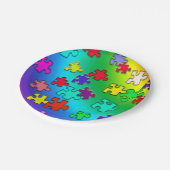 Meerkleurige puzzelstukjes voor puzzels papieren bordje (Gekanteld)