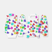 Meerkleurige puzzelstukken bedankdoosjes (Uitgevouwen)