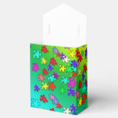 Meerkleurige puzzelstukken bedankdoosjes (Geopend)