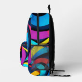 Meerkleurige Rainbow Abstracte Aangepaste Naam Bedrukte Rugzak (Rechts)