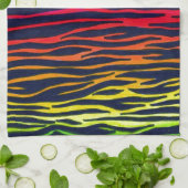 Meerkleurige regenbooghanddoek met streep theedoek (Gevouwen)