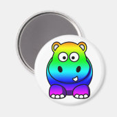 Meerkleurige regenbooghippo magneet (Voorkant / Achterkant)