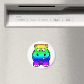 Meerkleurige regenbooghippo magneet (Insitu (Vaatwasser))