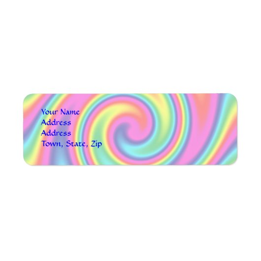 Meerkleurige regenboogtwirl etiket (Voorkant)