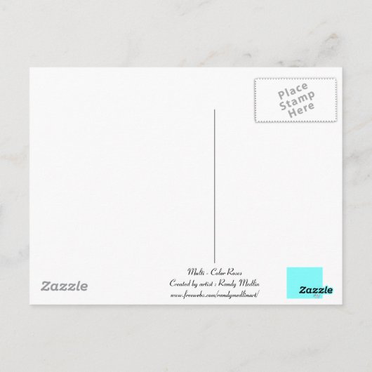 Meerkleurige Rozen Briefkaart (Achterkant)