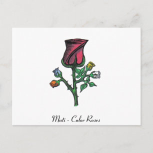 Meerkleurige Rozen Briefkaart