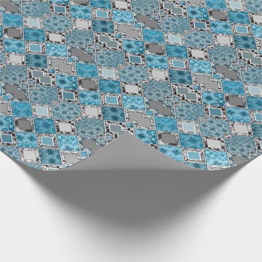 Meerkleurige, rustige, patchwork-, patchtophomp cadeaupapier (Hoek)