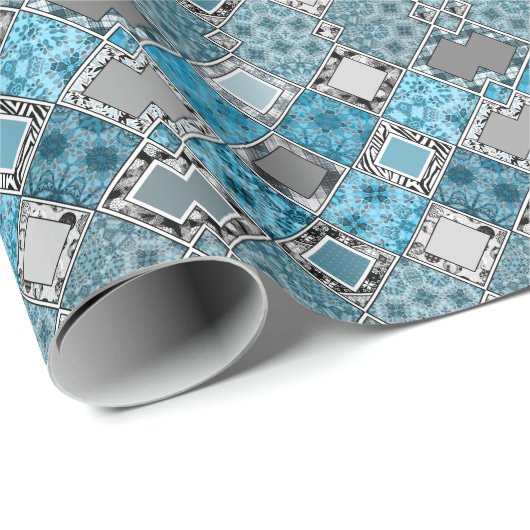 Meerkleurige, rustige, patchwork-, patchtophomp cadeaupapier (Rol Hoek)