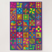 Meerkleurige Sampler Quilt 20 x 30 inch Legpuzzel (Verticaal)