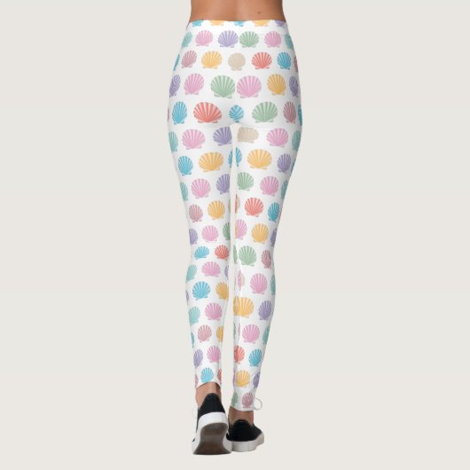 Meerkleurige Scallop Clam Seashell-Leggings Leggings (Achterkant)