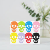 meerkleurige schedels briefkaart (Staand voorkant)