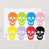 meerkleurige schedels briefkaart (Voorkant / Achterkant)