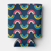 Meerkleurige semi-cirkel Patroon Blikjeskoeler (Voorkant)