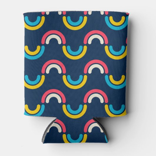 Meerkleurige semi-cirkel Patroon Blikjeskoeler (Voorkant)