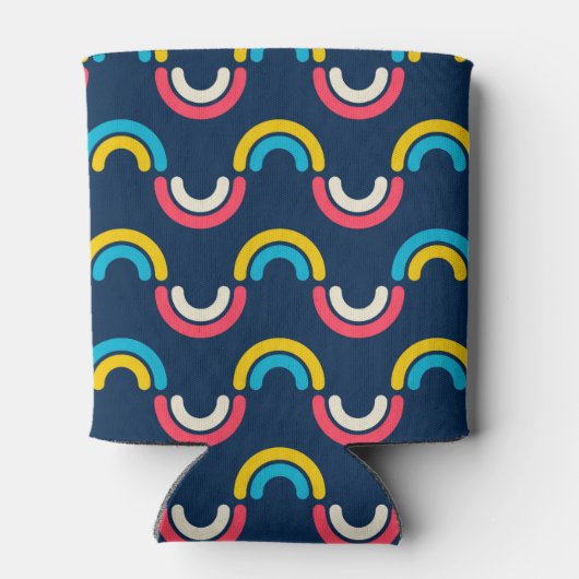 Meerkleurige semi-cirkel Patroon Blikjeskoeler (Achterkant)