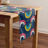 Meerkleurige semi-cirkel Patroon Lange Tafelloper (Voorbeeld)