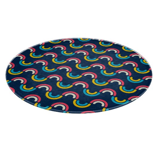 Meerkleurige semi-cirkel Patroon Snijplank (Hoek)