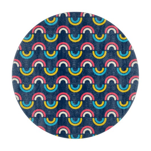 Meerkleurige semi-cirkel Patroon Snijplank (Voorkant)