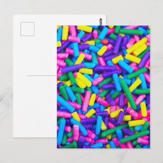Meerkleurige Snoepjes sprinken Briefkaart (Voorkant / Achterkant)