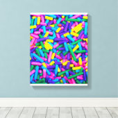 Meerkleurige Snoepjes sprinken Canvas Afdruk (Insitu (Houten vloer))