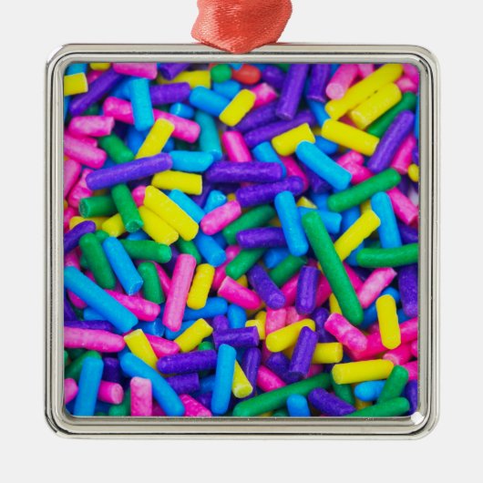 Meerkleurige Snoepjes sprinken Metalen Ornament (Voorkant)